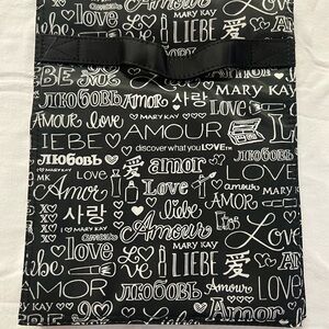 Mary Kay Love Script Cosmetic Bag in Black and White